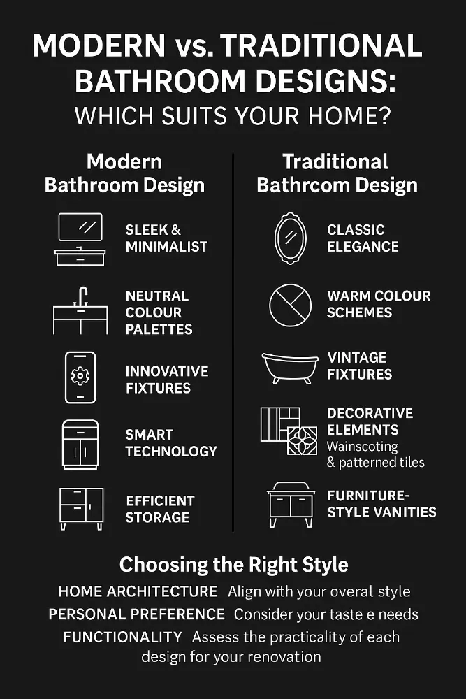 Modern vs Traditional Bathroom Designs